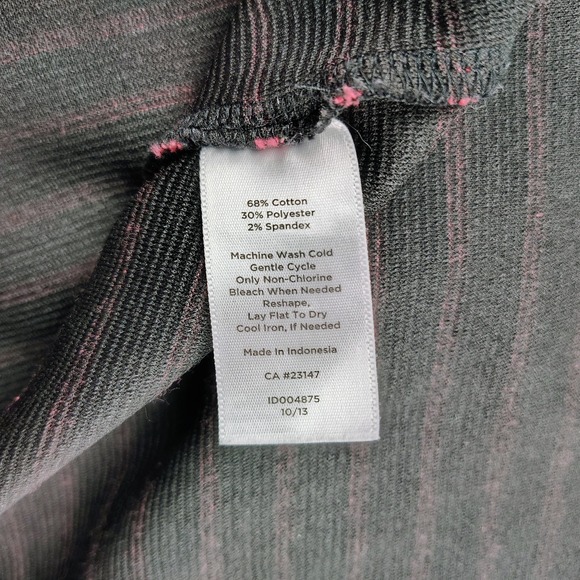 Talbots Women's Size 2 Pink Black Striped Pleated Dress Zip Stretch Short Sleeve - Picture 5 of 9